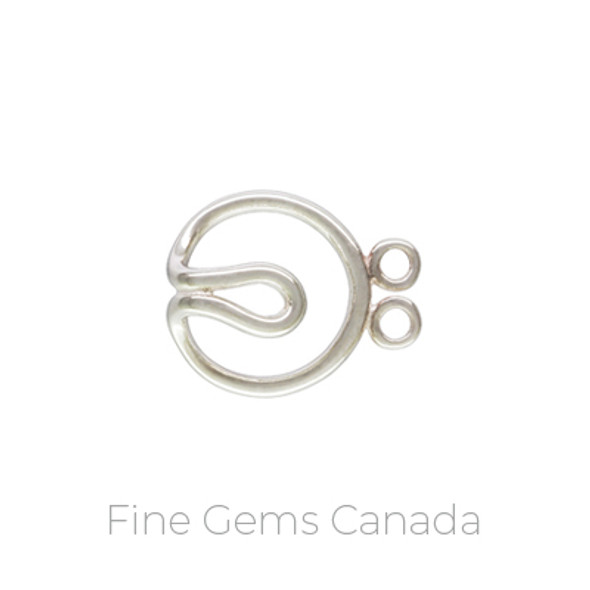 13.0mm Circle Clasp Hook 2 Row - 2/pack - 925 Sterling Silver