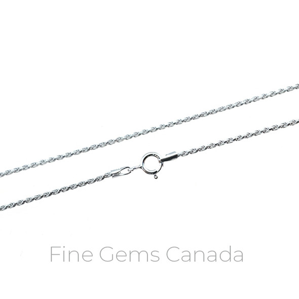 Sterling Silver 1.2mm Rope Chain 20" (Rhodium)