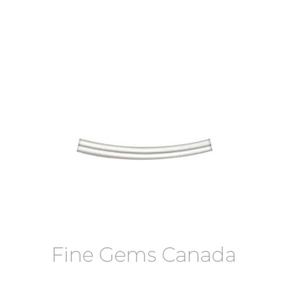 1.5mm OD Curve Tube 15.0mm L (1.2mm ID) - 40/pack - 925 Sterling Silver