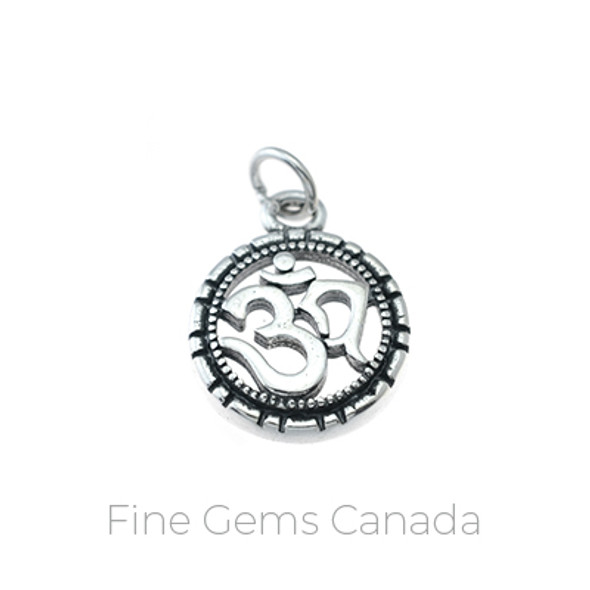 Antique Tibetan One Side Large Namaste Charm with Ring (13.2 x 19.5mm) - 3/pack -925 Sterling Silver