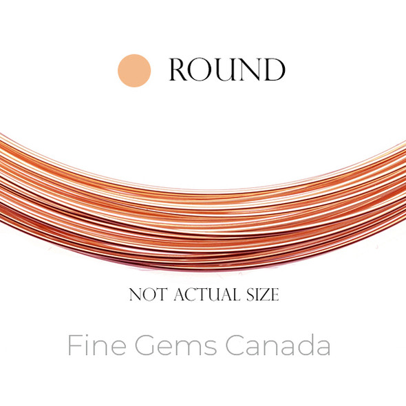 14k Rose Gold Filled Wire Half Hard 18 Gauge (1.02mm), Round 1/2OZ (~7 Feet)