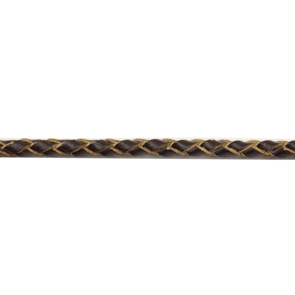 Leather Brown Braided 3.0mm - 5 Meters