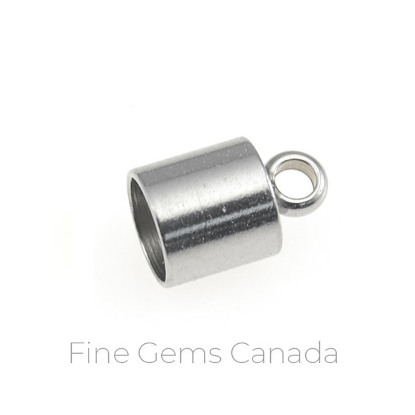 Stainless Steel - 6mm (I.D.) Tube Endcaps with Ring - 30/Pack