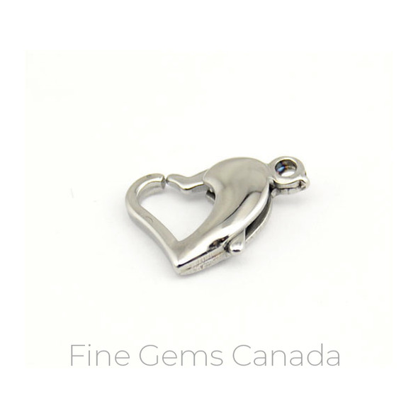 Stainless Steel - Heart Clasp - 5/Pack