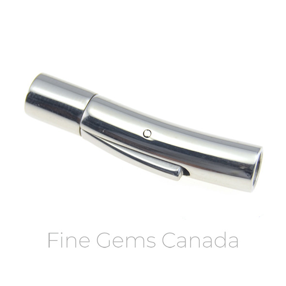 Stainless Steel - Press Tube Clasp (4.0mm Hole) - 2/Pack