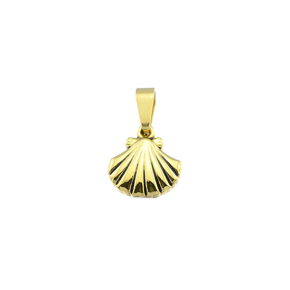 Stainless Steel Charm Shell 11x13mm - Gold