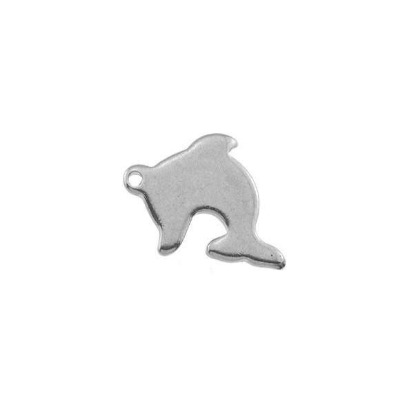 Stainless Steel Dolphin Charm - 13x17mm - 20/Pack