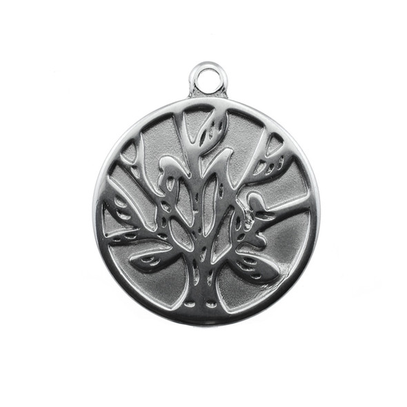 Stainless Steel Tree of Life Charm - 24mm - 5/Pack