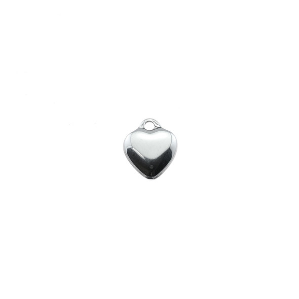 Stainless Steel Heart Charm - 9mm x 11mm - 14/Pack