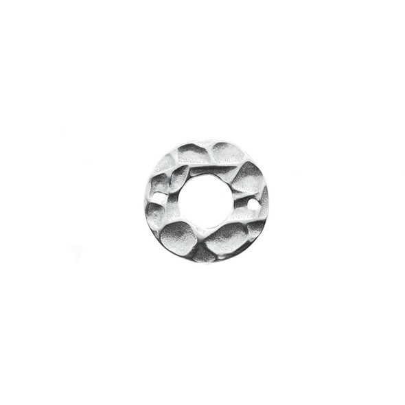 Stainless Steel Hammered Ring Connector - 15mm - 16/Pack