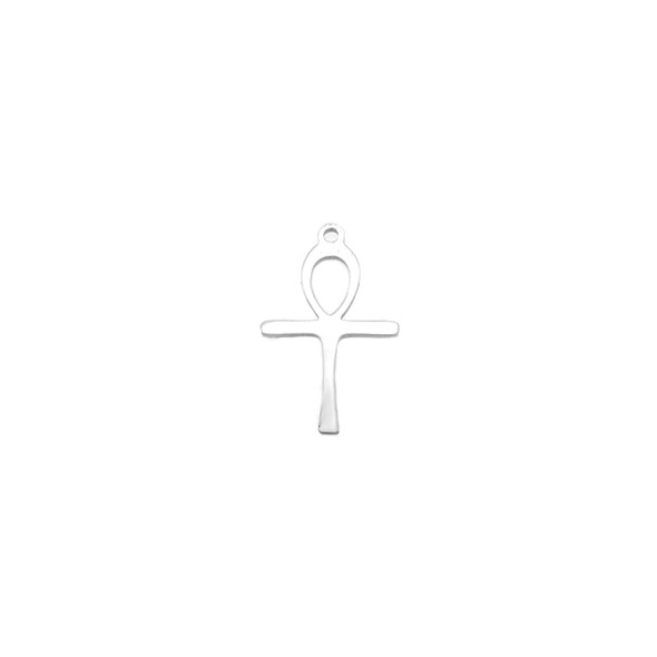 Stainless Steel Egyptian Ank Cross Charm 11mm x 18mm 10/Pack