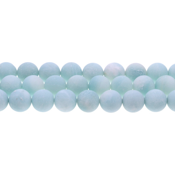 Amazonite Round Frosted 12mm - Loose Beads