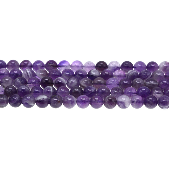Amethyst Banded Round 8mm - Loose Beads