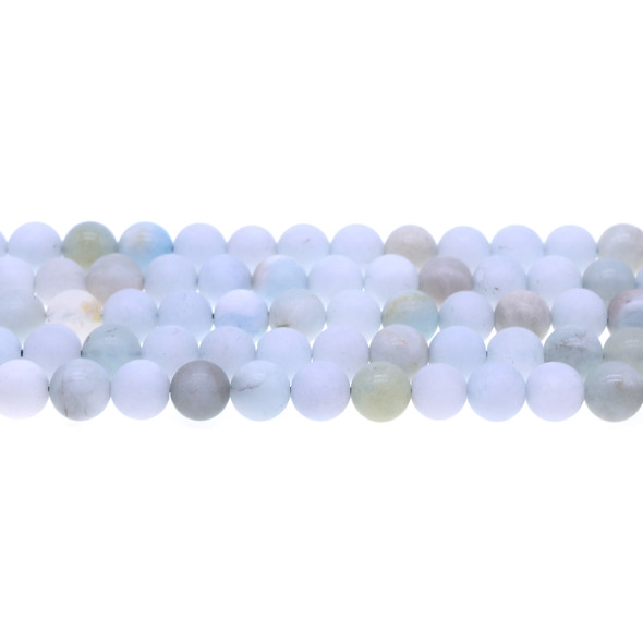 Aquamarine Round Frosted 8mm - Loose Beads