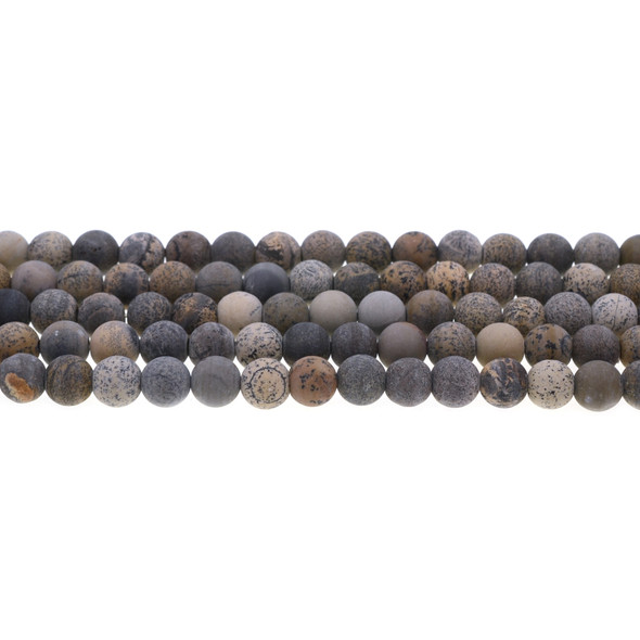 Yellow Artistic Jasper Round Frosted 8mm - Loose Beads
