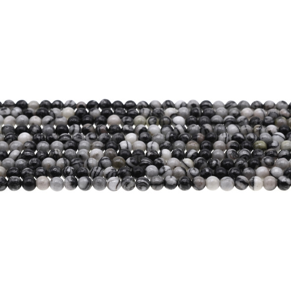 Black Line Jasper Round 4mm - Loose Beads