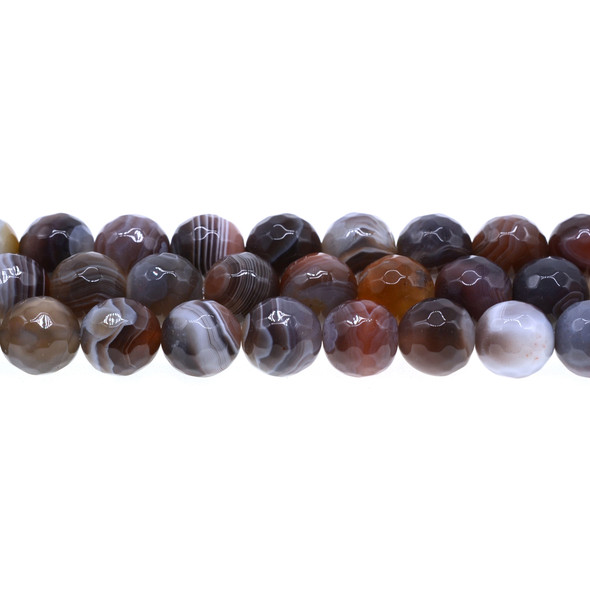 Botswana Agate Round Faceted 12mm - Loose Beads