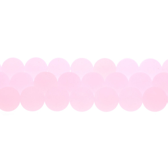 Light Pink Jade Round Frosted 12mm - Loose Beads