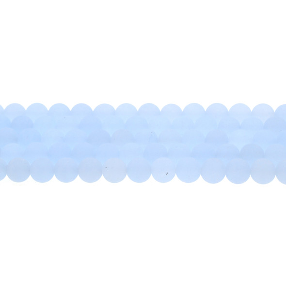 Light Blue Jade Round Frosted 8mm - Loose Beads