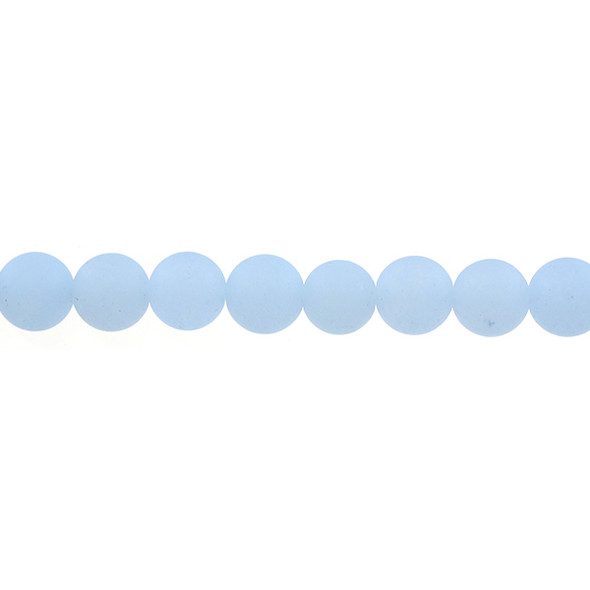 Light Blue Jade Round Frosted 10mm - Loose Beads