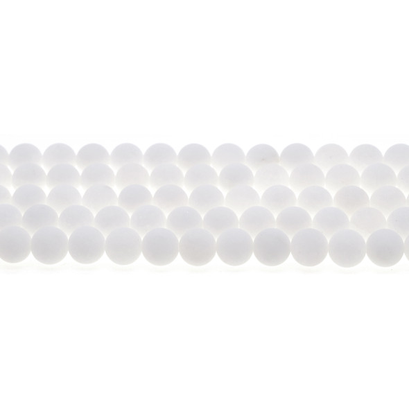 Arctic White Jade Round Frosted 8mm - Loose Beads