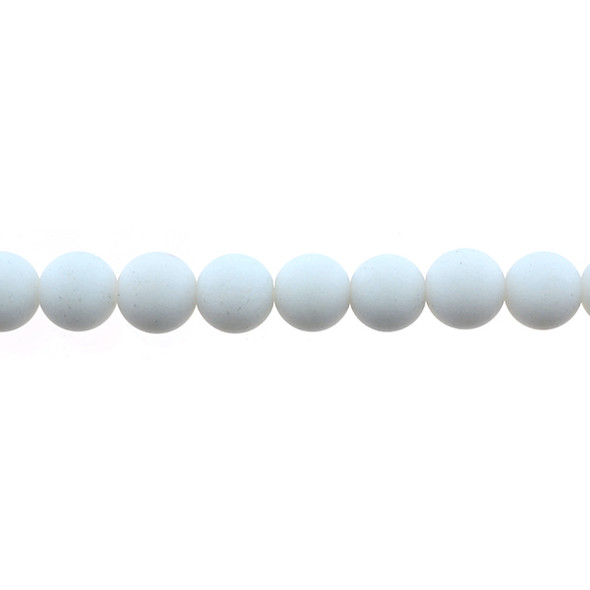 Arctic White Jade Round Frosted 10mm - Loose Beads
