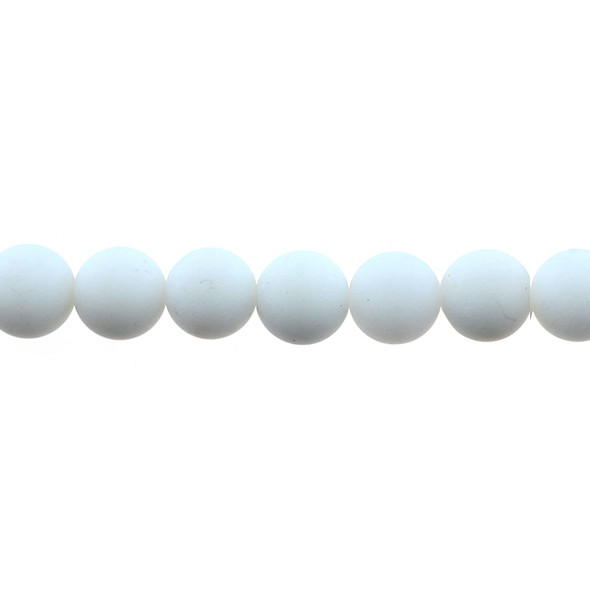 Arctic White Jade Round Frosted 12mm - Loose Beads