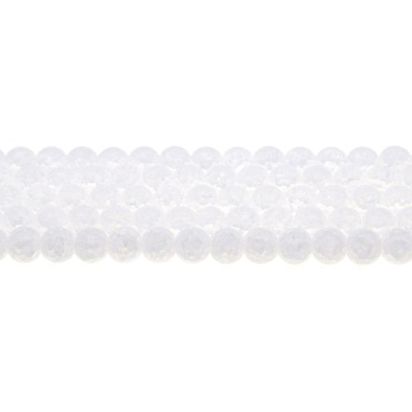 Crystal Round Cracked Frosted 8mm - Loose Beads