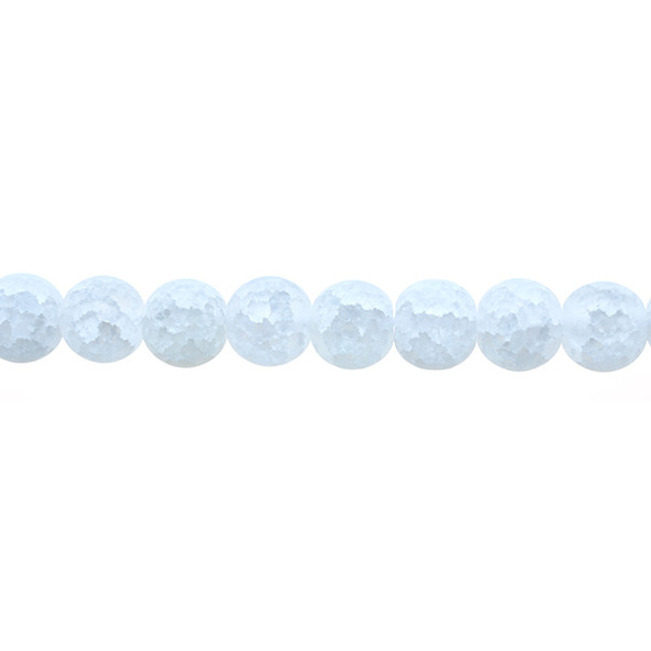 Crystal Round Cracked Frosted 10mm - Loose Beads