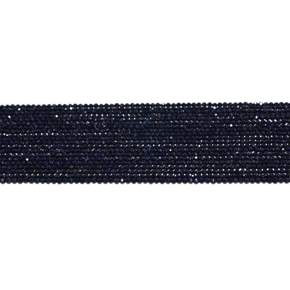 Blue Gold Stone Round Faceted Diamond Cut 2mm - Loose Beads