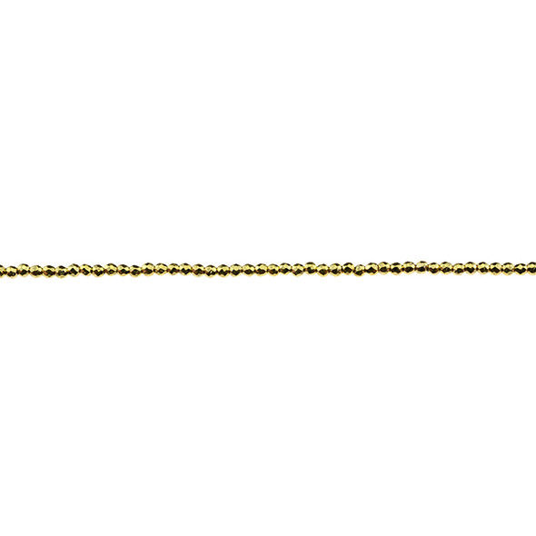 Gold Plated Hematite Round Faceted 2mm - Loose Beads