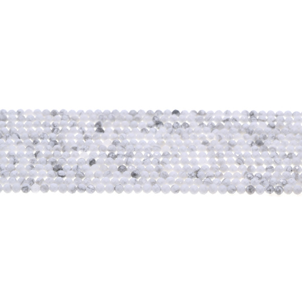 Howlite Round Faceted Diamond Cut 3mm - Loose Beads