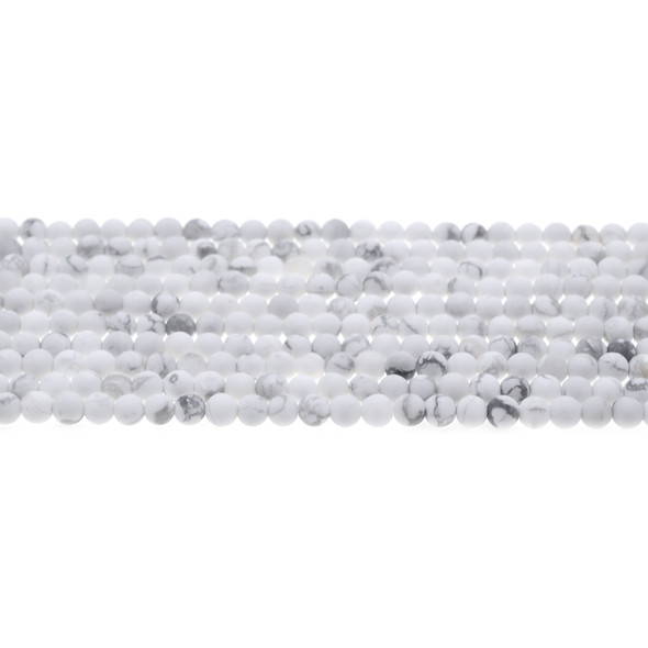 Howlite Round Frosted 4mm - Loose Beads