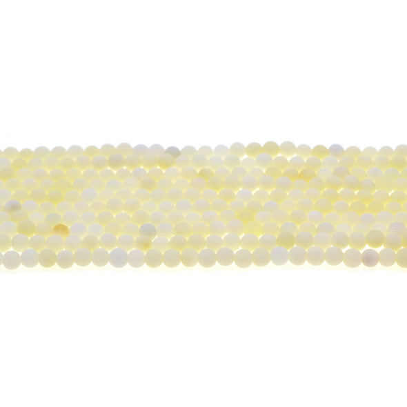 Ivory Jade Round Frosted 4mm - Loose Beads