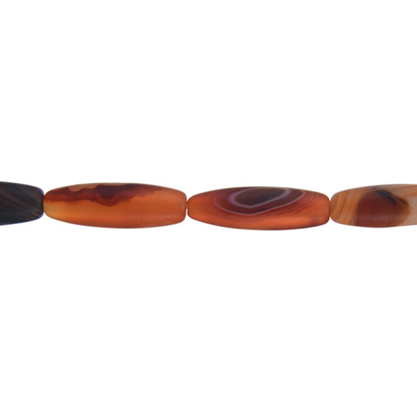 Madagascar Agate Oval Frosted 8mm x 8mm x 25mm - Loose Beads