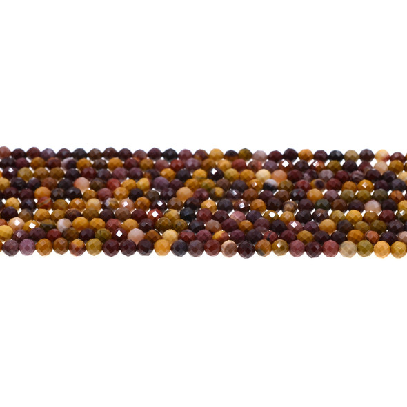 Mookaite Jasper Round Faceted Diamond Cut 4mm - Loose Beads