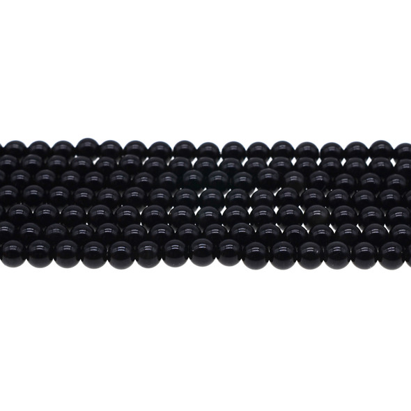 Black Rainbow Obsidian Round 6mm - Loose Beads