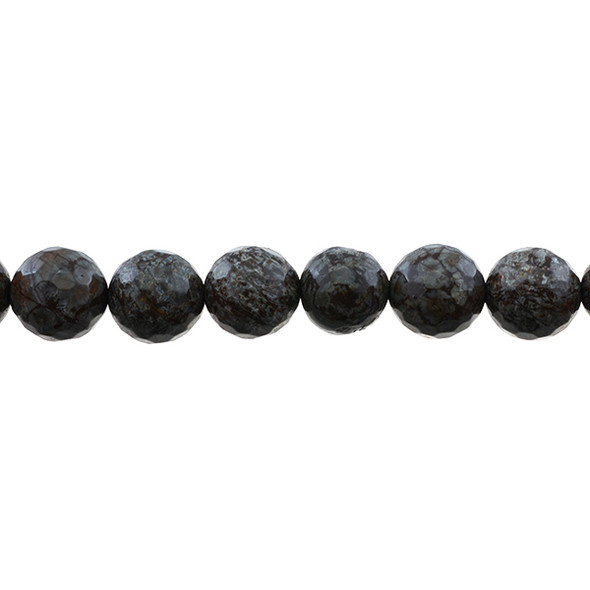 Chinese Snowflakes Obsidian Round Faceted 12mm - Loose Beads