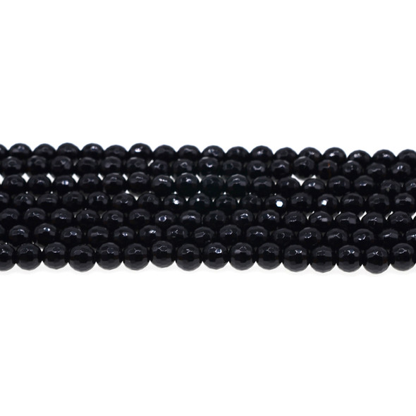 Black Onyx Round Faceted 6mm - Loose Beads