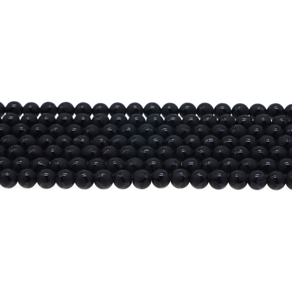 Black Onyx with Pattern Round Frosted 6mm - Loose Beads