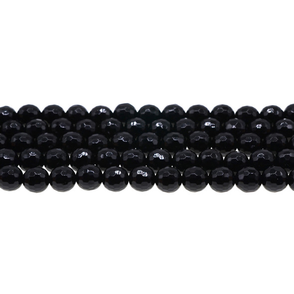 Black Onyx Round Faceted 8mm - Loose Beads