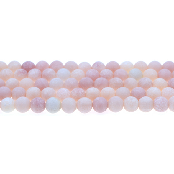 Pink Opal Round Frosted 8mm - Loose Beads