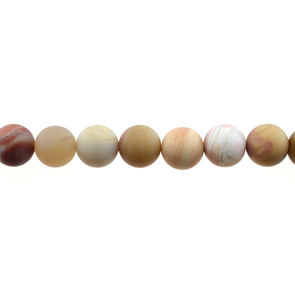 Petrified Fossil Wood Agate Round Frosted 12mm - Loose Beads