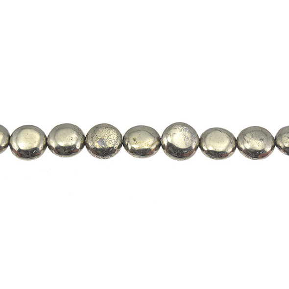 Pyrite Coin Puff 10mm x 10mm x 6mm - Loose Beads