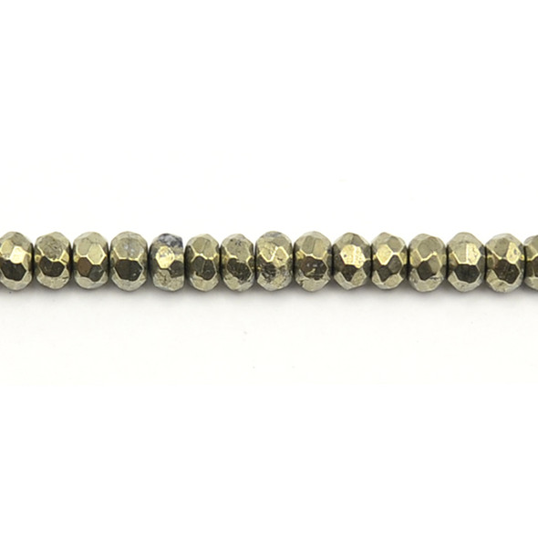 Pyrite Roundel Faceted 8mm x 8mm x 5mm - Loose Beads