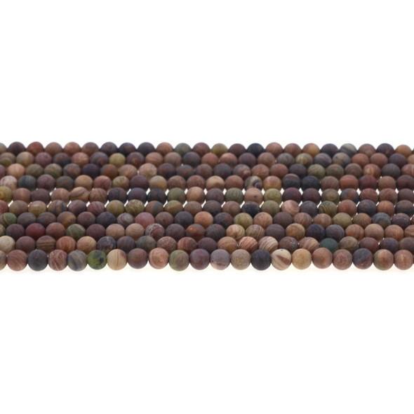 Rainbow Saturn Jasper Round Frosted 4mm - Loose Beads
