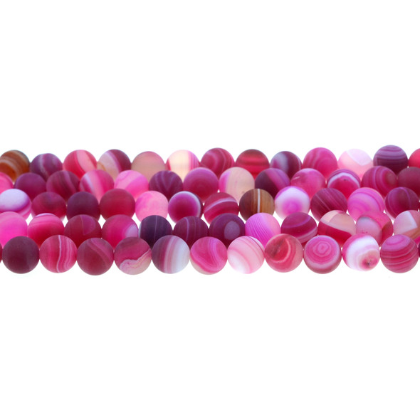 Cranberry Sardonyx Round Frosted 8mm - Loose Beads