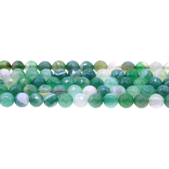 Green Sardonyx Round Faceted 8mm - Loose Beads