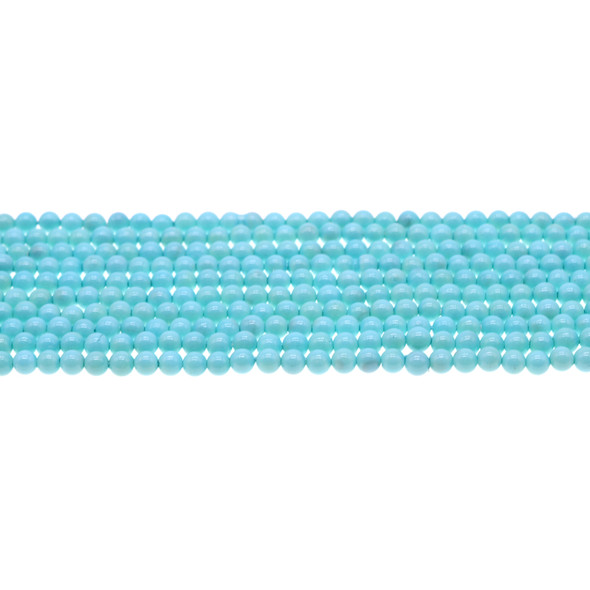 Shell Pearl Turquoise Blue Round 4mm - Loose Beads
