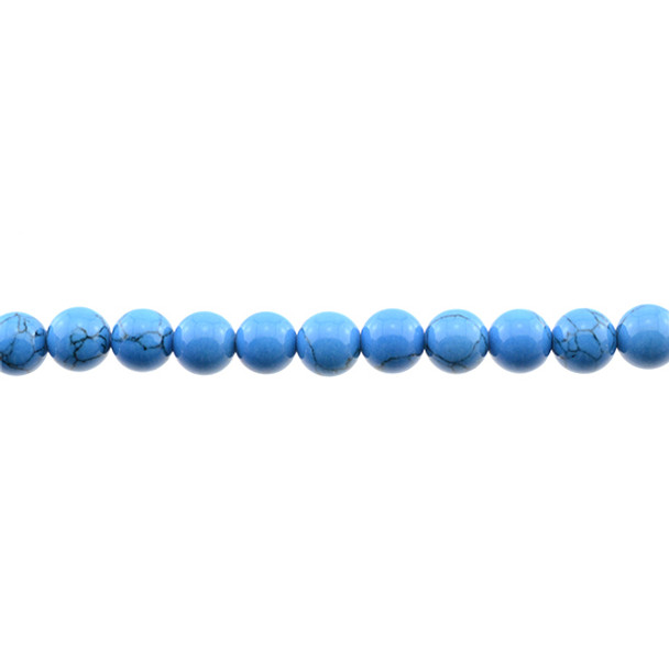 Azure Blue Stabilized Turquoise Round 8mm - Loose Beads